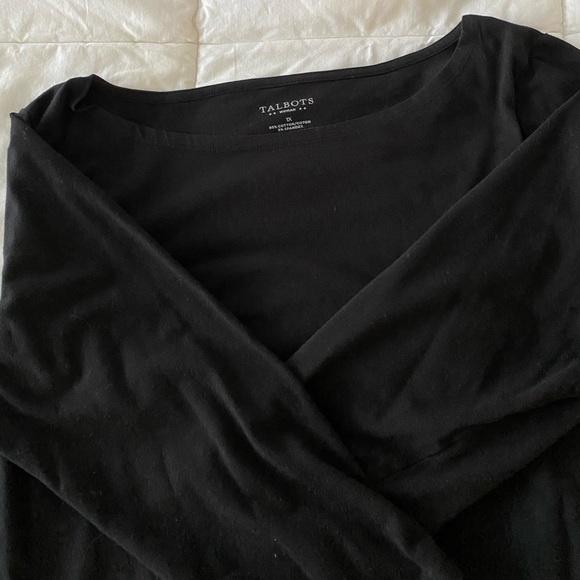 Talbots long sleeve boat neck tee. Size 1X - Picture 2 of 4